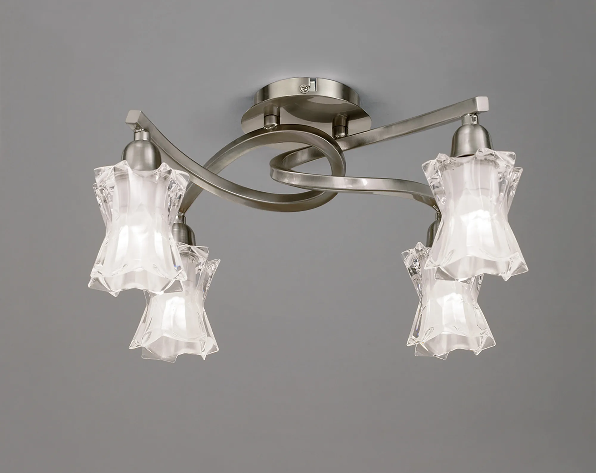 Alaska GU10 Satin Nickel Ceiling Lights Mantra Semi Flush Fittings
